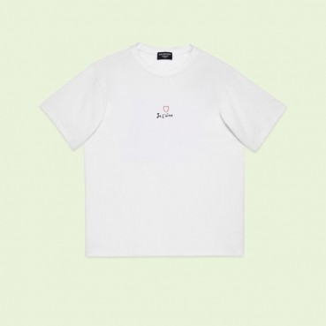 발렌시아가 남성 화이트 크루넥 반팔티 - Balenciaga Mens White Short sleeved Tshirts 
