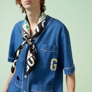 구찌 남성 블루 브이넥 반팔티 - Gucci Mens Blue Short sleeved Tshirts 