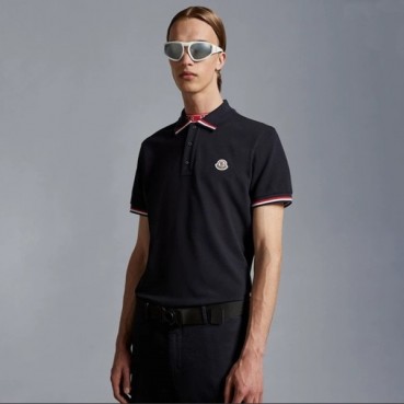 몽클레어 남성 블랙 폴로 반팔티 - Moncler Mens Black Tshirts 