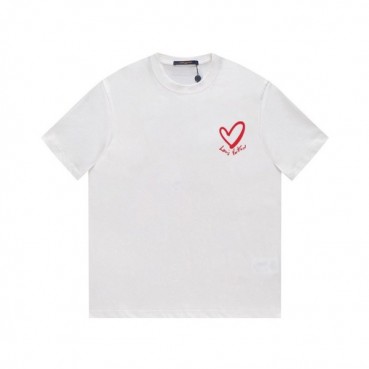 루이비통 남성 크루넥 화이트 반팔티 - Louis vuitton Mens White Short sleeved Tshirts 