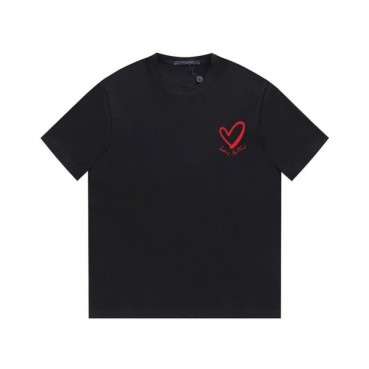 루이비통 남성 크루넥 블랙 반팔티 - Louis vuitton Mens Black Short sleeved Tshirts 
