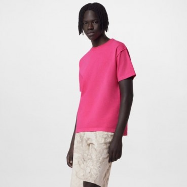 루이비통 남성 크루넥 핑크 반팔티 - Louis vuitton Mens Pink Short sleeved Tshirts 