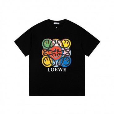 로에베 남/녀 블랙 반팔티 - Loewe Unisex Black Short sleeved Tshirts 