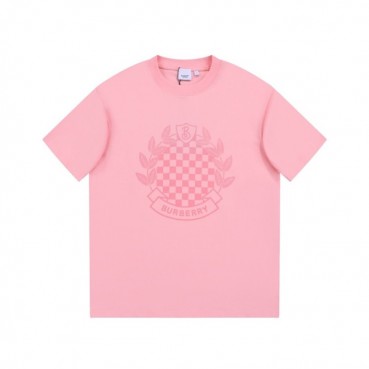 버버리 남성 핑크 크루넥 반팔티 - Burberry Mens Pink Short Sleeved Tshirts 