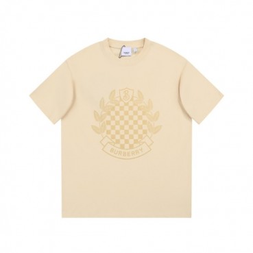 버버리 남성 아이보리 크루넥 반팔티 - Burberry Mens Ivory Short Sleeved Tshirts 