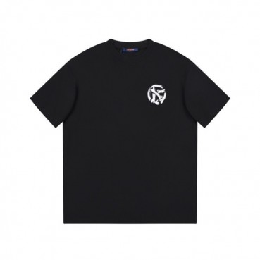 루이비통 남성 크루넥 블랙 반팔티 - Louis vuitton Mens Black Short sleeved Tshirts 