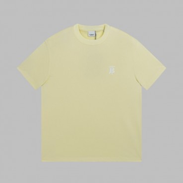 버버리 남성 옐로우 크루넥 반팔티 - Burberry Mens Yellow Short Sleeved Tshirts 