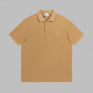 버버리 남성 카멜 폴로 반팔티 - Burberry Mens Camel Short Sleeved Tshirts 