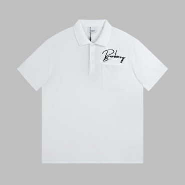버버리 남성 화이트 폴로 반팔티 - Burberry Mens White Short Sleeved Tshirts 