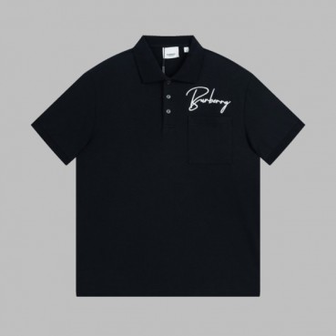 버버리 남성 블랙 폴로 반팔티 - Burberry Mens Black Short Sleeved Tshirts 