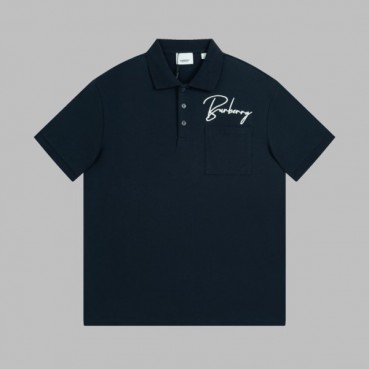 버버리 남성 네이비 폴로 반팔티 - Burberry Mens Navy Short Sleeved Tshirts 