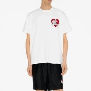 버버리 남성 화이트 크루넥 반팔티 - Burberry Mens White Short Sleeved Tshirts 