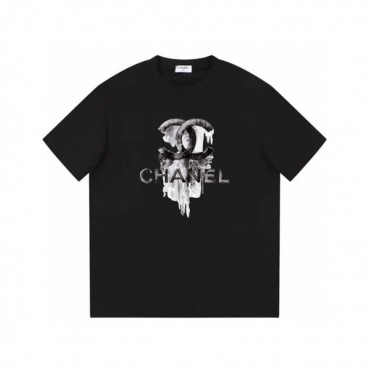 샤넬 남/녀 크루넥 블랙 반팔티 - Chanel Unisex Black Tshirts 
