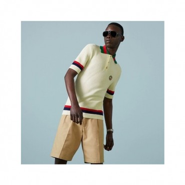 구찌 남/녀 아이보리 폴로 반팔티 - Gucci Unisex Ivory Short sleeved Tshirts 