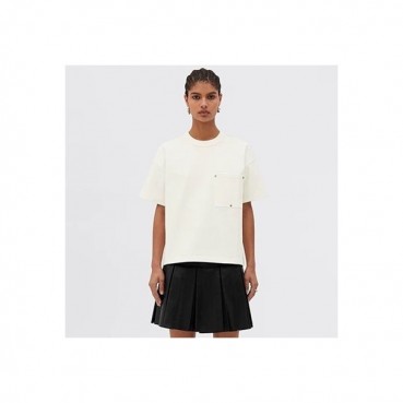 보테가베네타 남/녀 크루넥 화이트 반팔티 - Bottega veneta Unisex White Tshirts 
