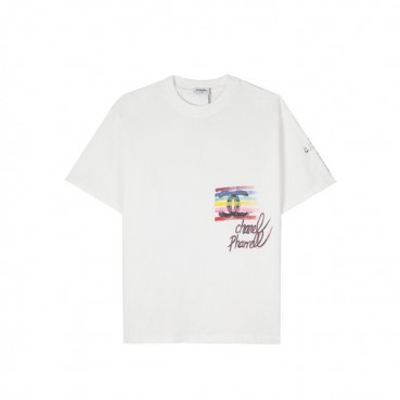 샤넬 남/녀 크루넥 화이트 반팔티 - Chanel Unisex White Tshirts 
