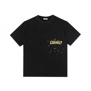 샤넬 남/녀 크루넥 블랙 반팔티 - Chanel Unisex Black Tshirts 