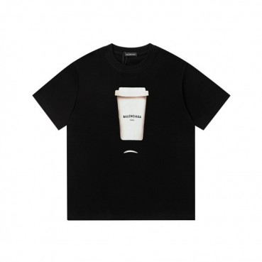 발렌시아가 남성 블랙 크루넥 반팔티 - Balenciaga Mens Black Short sleeved Tshirts 