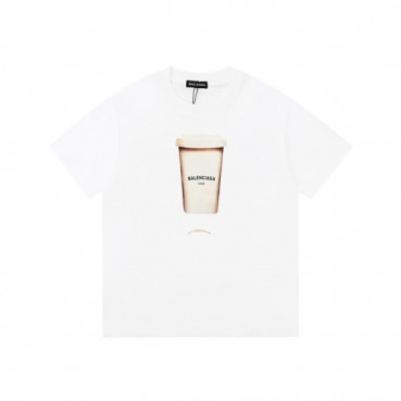 발렌시아가 남성 화이트 크루넥 반팔티 - Balenciaga Mens White Short sleeved Tshirts 