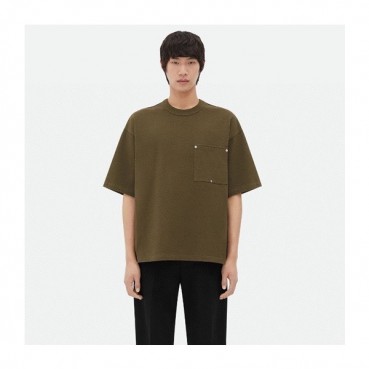 보테가베네타 남성 크루넥 카키 반팔티 - Bottega veneta Mens Khaki Tshirts 