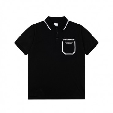 버버리 남성 블랙 크루넥 반팔티 - Burberry Mens Black Short Sleeved Tshirts 