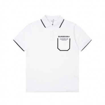 버버리 남성 화이트 크루넥 반팔티 - Burberry Mens White Short Sleeved Tshirts 