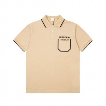버버리 남성 베이지 크루넥 반팔티 - Burberry Mens Beige Short Sleeved Tshirts 