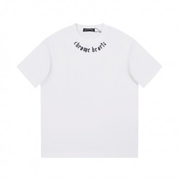 크롬하츠 남성 화이트 크루넥 반팔티 - Chrom Hearts Mens White Short sleeved Tshirts 