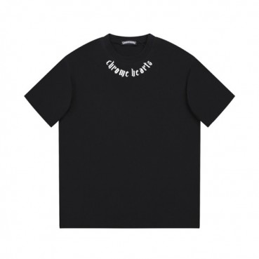크롬하츠 남성 블랙 크루넥 반팔티 - Chrom Hearts Mens Black Short sleeved Tshirts 