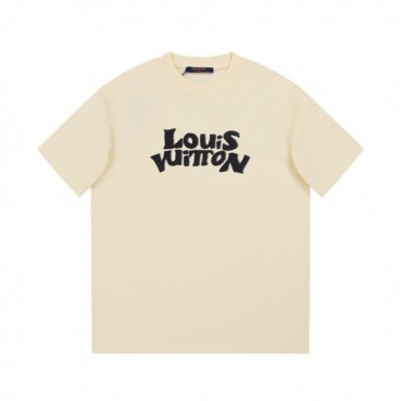 루이비통 남성 크루넥 아이보리  반팔티 - Louis vuitton Mens Ivory Short sleeved Tshirts 