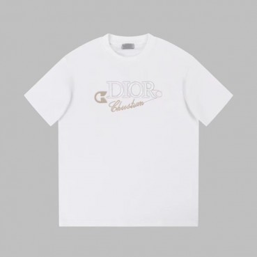 디올 남성 화이트 크루넥 반팔티 - Dior Mens White Short sleeved Tshirts 