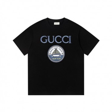 구찌 남/녀 블랙 크루넥 반팔티 - Gucci Unisex Black Short sleeved Tshirts 