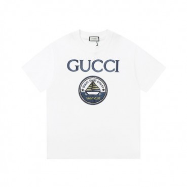 구찌 남/녀 화이트 크루넥 반팔티 - Gucci Unisex White Short sleeved Tshirts 