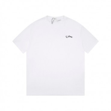 셀린느 남성 크루넥 화이트 반팔티 - Celine Mens White Short sleeved T
