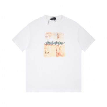 발렌시아가 남성 화이트 크루넥 반팔티 - Balenciaga Mens White Short sleeved Tshirts 