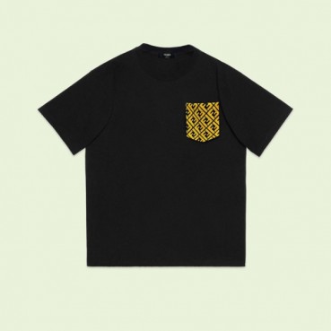 펜디 남성 블랙 크루넥 반팔티 - Fendi Mens Black Short sleeved Tshirts 