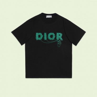 디올 남성 블랙 크루넥 반팔티 - Dior Mens Black Short sleeved Tshirts 