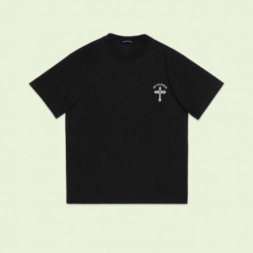크롬하츠 남성 블랙 크루넥 반팔티 - Chrom Hearts Mens Black Short sleeved Tshirts 