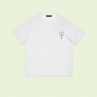 크롬하츠 남성 화이트 크루넥 반팔티 - Chrom Hearts Mens White Tshirts 