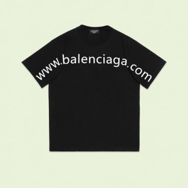 발렌시아가 남성 블랙 크루넥 반팔티 - Balenciaga Mens Black Short sleeved Tshirts 