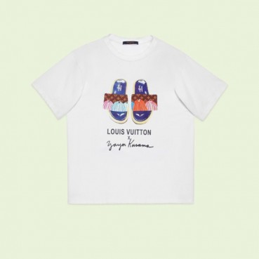 루이비통 남성 크루넥 화이트 반팔티 - Louis vuitton Mens White Short sleeved Tshirts 