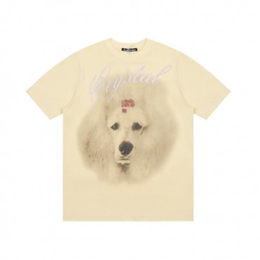 아크네 남/녀 아이보리 크루넥 반팔티 - Acne Unisex Ivory Short sleeved Tshirts 