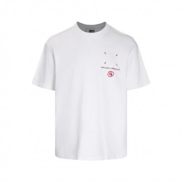 메종마르지엘라 남/녀 크루넥 화이트 반팔티 - Maison Margiela Unisex White Tshirts 