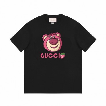 구찌 남/녀 블랙 크루넥 반팔티 - Gucci Unisex Black Short sleeved Tshirts 