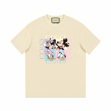 구찌 남/녀 아이보리 크루넥 반팔티 - Gucci Unisex Ivory Short sleeved Tshirts 