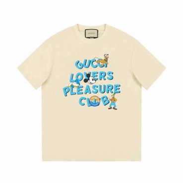 구찌 남/녀 아이보리 크루넥 반팔티 - Gucci Unisex Ivory Short sleeved Tshirts 