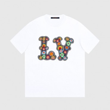루이비통 남성 크루넥 화이트 반팔티 - Louis vuitton Mens White Short sleeved Tshirts 