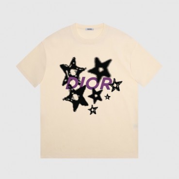 디올 남성 아이보리 크루넥 반팔티 - Dior Mens Ivory Short sleeved Tshirts 