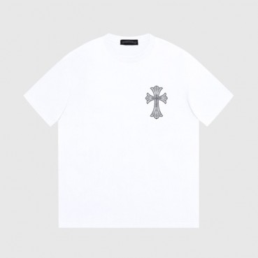 크롬하츠 남성 화이트 크루넥 반팔티 - Chrom Hearts Mens White Tshirts 