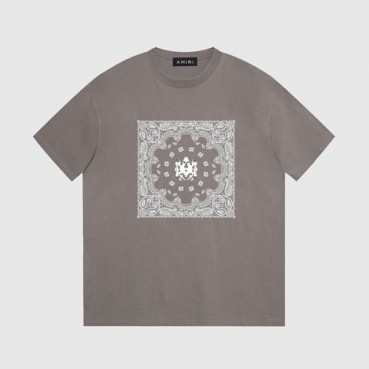 아미리 남성 그레이 크루넥 반팔티 - Amiri Mens Gray Short sleeved Tshirts 